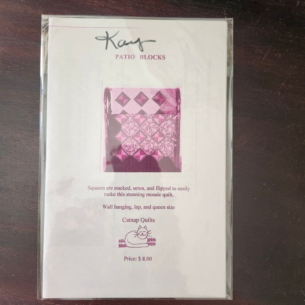 Catnap Quilts Kay Patio Blocks Quilt Pattern Wall Lap Queen Mosaic